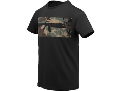 HELIKON Tričko 16/203 Combo - black / US Woodland (TS-COM-CO-0103A)