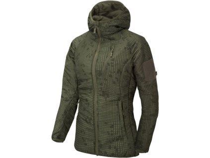 HELIKON Dámska bunda Wolfhound hoodie, Climashield Apex 67g - desert night camo (KU-WWH-NL-0L)