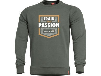 PENTAGON Sveter HAWK TRAIN YOUR PASSION - tmavo zelený (K09019-TP)