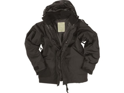 MILTEC US Parka s membránou do dažďa s fleece vložkou - black (10615002)