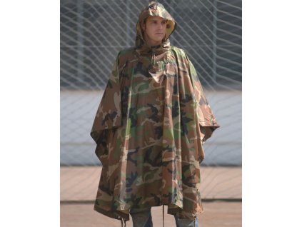 MILTEC Pončo / pršíplášť ripstop - woodland (10630020)