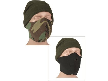 MILTEC Ochranná maska na tvár MT neoprén - black / woodland (11666100)
