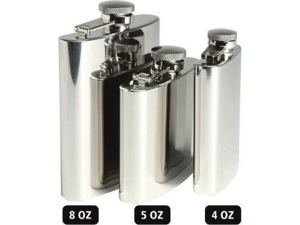MILTEC Plechová ploskačka 4oz - stainless steel (14520018)