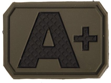 MILTEC 3D PVC Nášivka/Patch A POS, 3,8x2,8cm - olive drab (16831101)