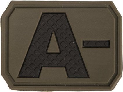 MILTEC 3D PVC Nášivka/Patch A NEG, 3,8x2,8cm - olive drab (16831201)