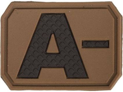 MILTEC 3D PVC Nášivka/Patch A NEG, 3,8x2,8cm - dark coyote (16831219)