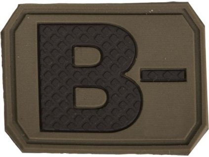 MILTEC 3D PVC Nášivka/Patch B NEG, 3,8x2,8cm - olive drab (16831401)