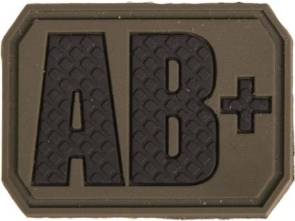 MILTEC 3D PVC Nášivka/Patch AB POS, 3,8x2,8cm - olive drab (16831501)