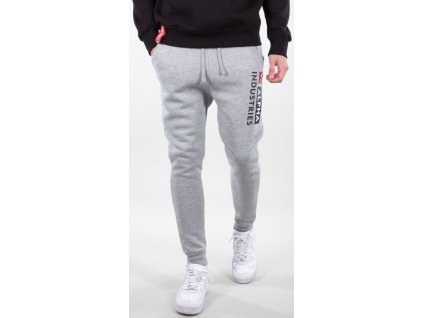 ALPHA INDUSTRIES Dlhé nohavice teplákové Block-Logo Jogger - grey heather (118361/17)