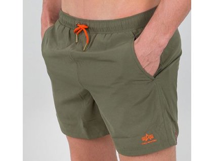 ALPHA INDUSTRIES Krátke nohavice BASIC SWIM na plávanie - dark olive (196930/142)