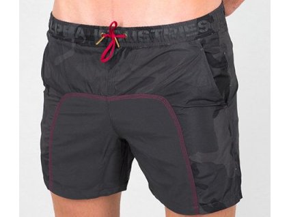 ALPHA INDUSTRIES Krátke nohavice CAMO SWIM na plávanie - black camo (196932/125)