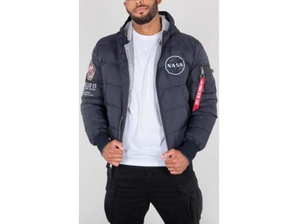 ALPHA INDUSTRIES Bunda Hooded Puffer Apollo 11 - modrá (188142/07)
