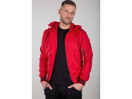 ALPHA INDUSTRIES Bunda MA-1 LW Hooded PZ - červená (116113/328)