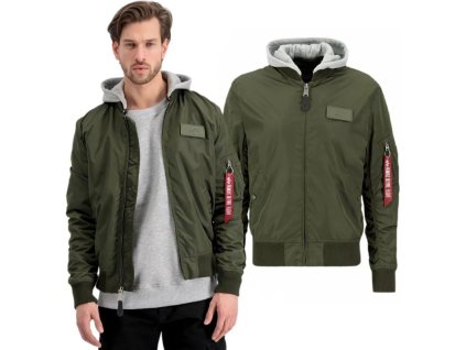 ALPHA INDUSTRIES Bunda MA-1 TT Hood - dark green (196108/257)