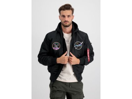 ALPHA INDUSTRIES Bunda MA-1 VF Hood Dark Side - čierna (108108/03)