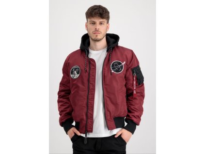 ALPHA INDUSTRIES Bunda MA-1 VF Hood Dark Side - burgundy (108108/184)