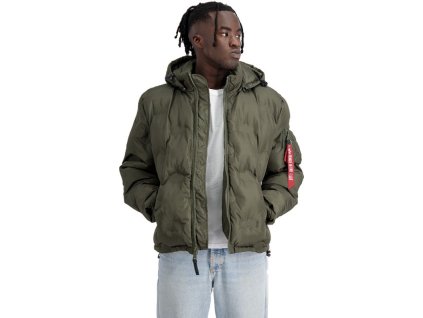 ALPHA INDUSTRIES Bunda Hooded Logo Puffer - dark olive (108107/142)