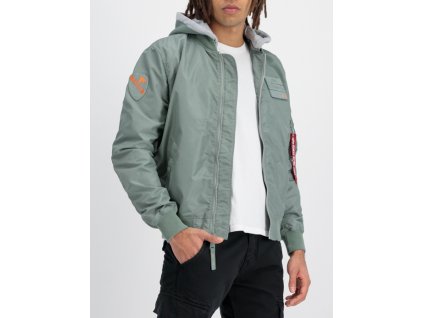 ALPHA INDUSTRIES Bunda MA-1 TT Hood Custom - dusty green (126117/680)