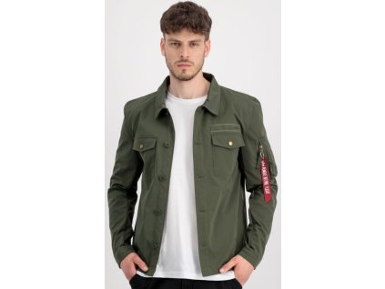 ALPHA INDUSTRIES Blúza Alpha Overshirt - dark olive (108123/142)
