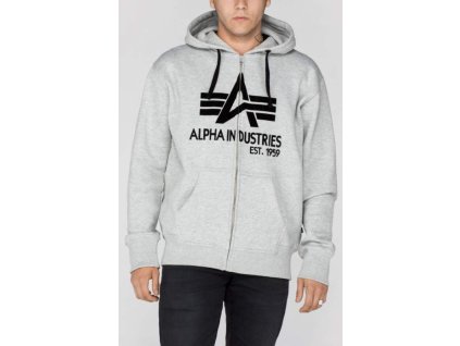 ALPHA INDUSTRIES Mikina Big A Classic Zip Hoody - šedá (103307/17)