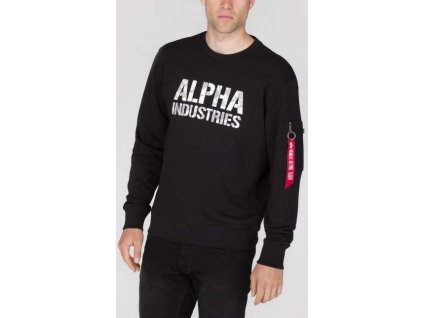 ALPHA INDUSTRIES Mikina Camo Print Sweat - čierna/biely nápis (176301/95)