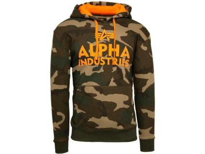 ALPHA INDUSTRIES Mikina Foam Print Hoody - woodland camo 65 (143302/408)