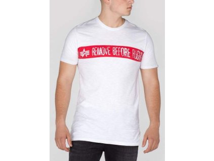 ALPHA INDUSTRIES Tričko Remove Before Flight - biele (166507/09)