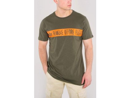 ALPHA INDUSTRIES Tričko Remove Before Flight - dark olive (166507/142)