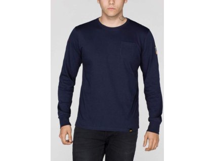 ALPHA INDUSTRIES Tričko NASA LS - modré (176532/07)
