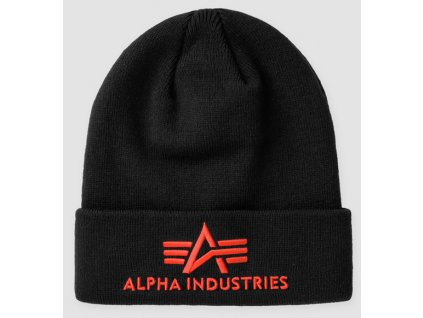 ALPHA INDUSTRIES Čiapka 3D Beanie - black / red (168910/94)