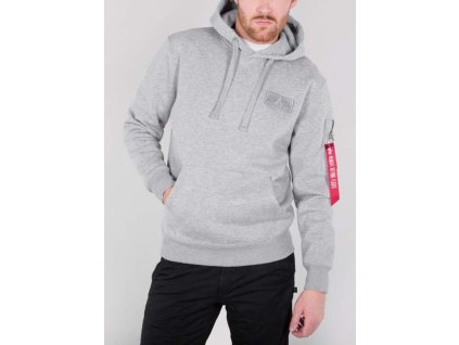 ALPHA INDUSTRIES Mikina Red Stripe Hoody - šedá (178314/17)