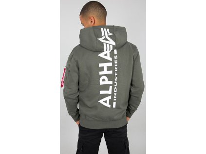 ALPHA INDUSTRIES Mikina Back Print Hoody - dark olive (178318/142)