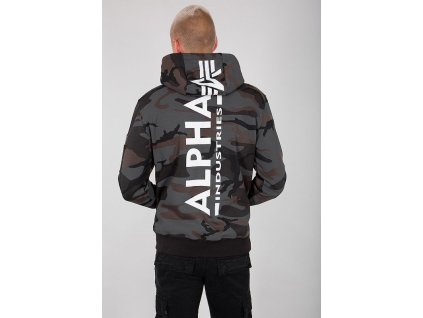 ALPHA INDUSTRIES Mikina Back Print Hoody - black camo (178318C/125)