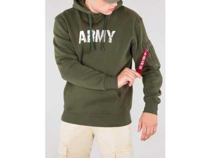 ALPHA INDUSTRIES Mikina ALPHA IND. Army navy Hoody - dark green (178315/257)