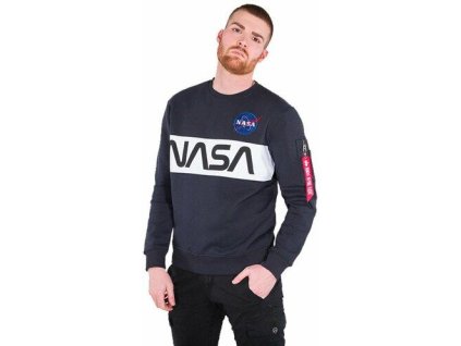 ALPHA INDUSTRIES Mikina NASA Inlay Sweater - modrá (178308/07)