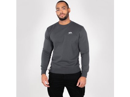 ALPHA INDUSTRIES Mikina Basic Sweater Small Logo - šedo/čierna (188307/136)