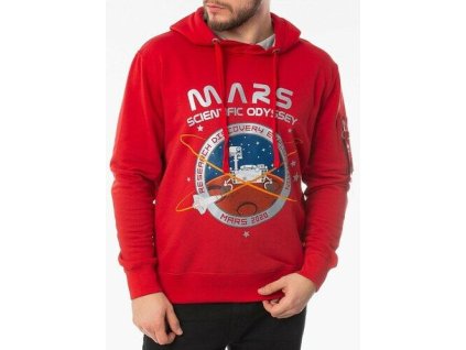 ALPHA INDUSTRIES Mikina Mission To Mars Hoody - speed red (126330/328)