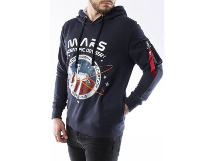 ALPHA INDUSTRIES Mikina Mission To Mars Hoody - modrá (126330/07)