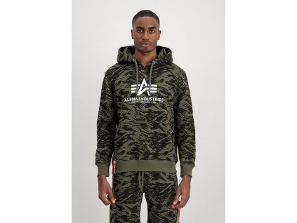 ALPHA INDUSTRIES Mikina Basic Hoody Camo - brushstroke green (178312C/634)
