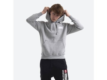 ALPHA INDUSTRIES Mikina Back Print Hoody Neon Print - grey heather/neon orange (178318NP/599)