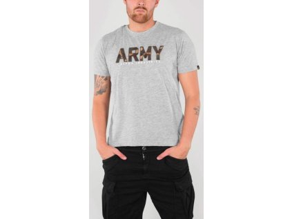 ALPHA INDUSTRIES Tričko ARMY CAMO - šedé (188503/17)