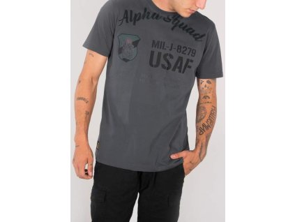 ALPHA INDUSTRIES Tričko Alpha Squad T - šedo/čierne (188504/136)