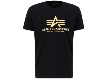ALPHA INDUSTRIES Tričko BASIC Carbon - black/gold (100501CB/365)