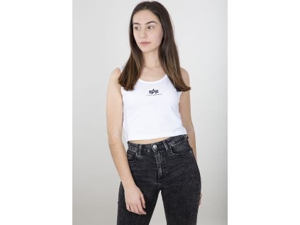 ALPHA INDUSTRIES Dámske tielko Basic Crop-Tank SL - biele (116079/09)