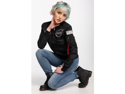 ALPHA INDUSTRIES Dámska bunda MA-1 TT NASA Reversible - čierna (186022/03)