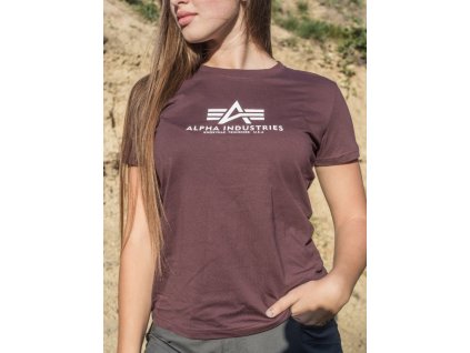 ALPHA INDUSTRIES Dámske tričko New Basic - deep maron (196051/21)