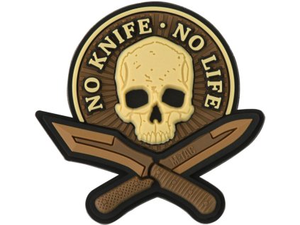 M-TAC 3D PVC Nášivka/Patch No Knife - No Life - coyote (51128005)