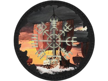 M-TAC Textilná Nášivka/Patch Vegvisir/Drakkar Round - black / GID (51293299)