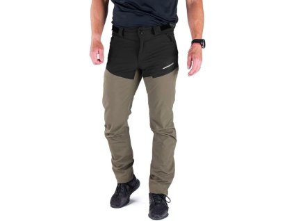 NORTHFINDER Dlhé nohavice FIERO - black / darkgreen (108238-550)