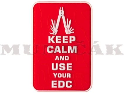 JTG 3D PVC Nášivka/Patch Keep Calm EDC - červená
